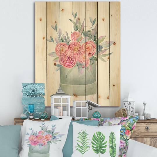 Designart - Gift Box With Pink Roses